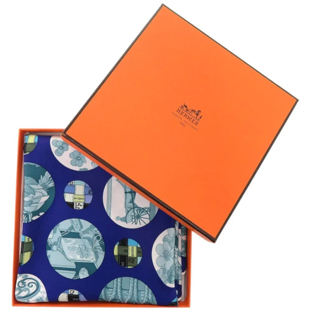 HERMES Authentic Black Silk Scarf - Picture 3 of 4